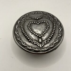 Vintage 2000‎ Carson Silver Trinket Box Round Small Heart